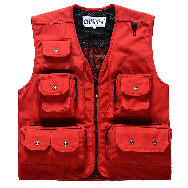 Multi-pocket Men's Canvas Fishing Vest