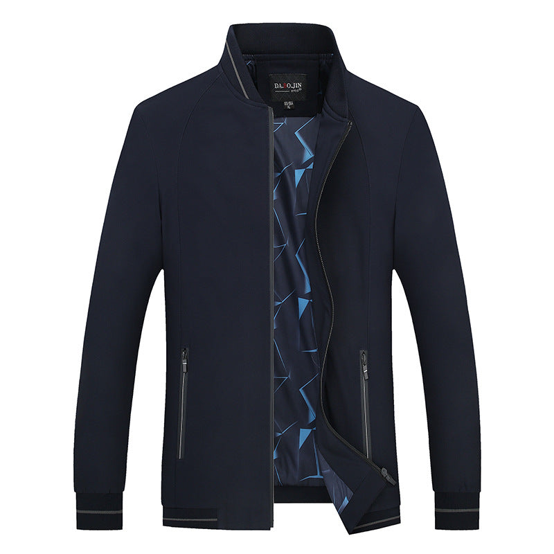 Middle-aged And Elderly Casual Thin Baseball Collar Jacket