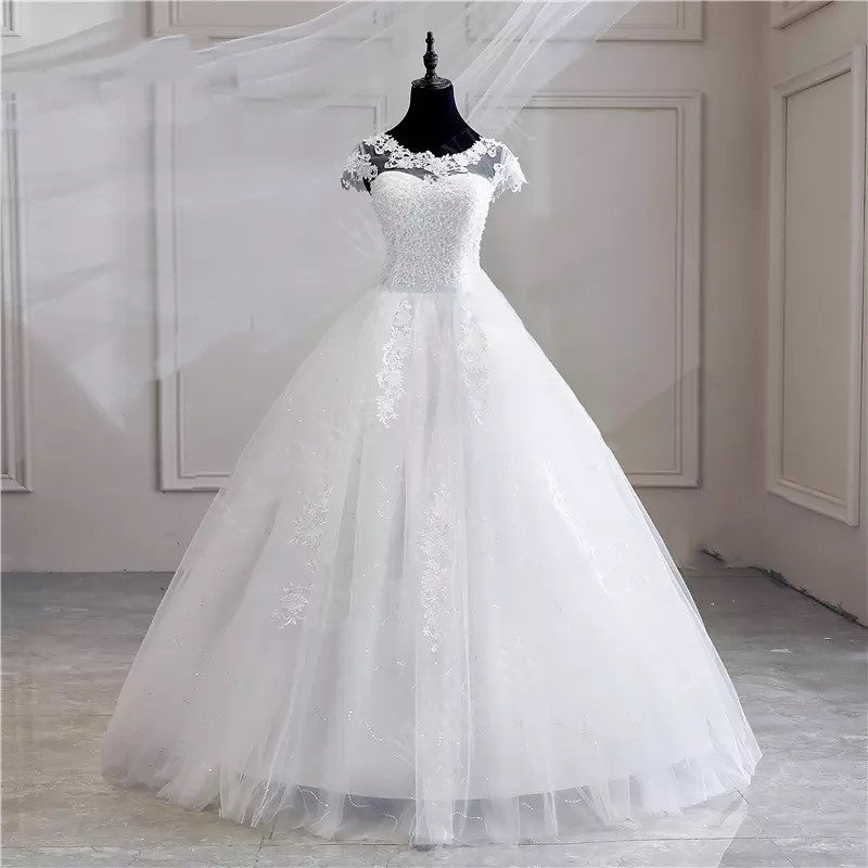 Wedding Dress Lace appliques pearls Sweetheart Ball