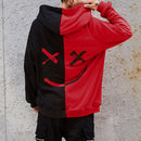Men's Sweater   Stitching Hit Color Hooded Sweater