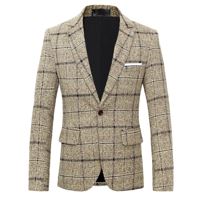 Men's Suits, Coats, Dresses, Slim-fitting Plaid Suits