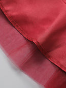 Girls Contrast Sequin One Shoulder Mesh Overlay Belted Gown Dress