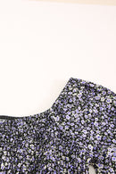 Ditsy Floral Smocked Sweetheart Neck Mini Dress