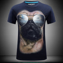 Fashion 3D hound print Casual Short Sleeve