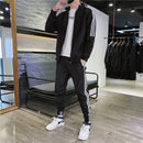 Patchwork Hip Hop Casual Men's Sets 2022 Korean Style 2 Piece Sets Clothes Men Streetwear Fitness Male Tracksuit