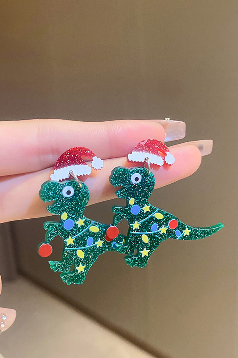 Christmas Contrast Dinosaur Earrings