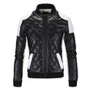 Men's stand-up collar PU motorcycle leather jacket