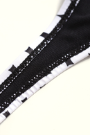 Black White Dot Print Halterneck Tankini Set