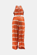Full Size Tie-Dye Pointed Hem Top and Wide Leg Pants Set
