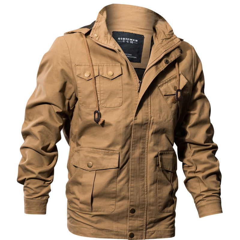 Men's Jacket Military Multi-Pocket Windbreaker Jacket