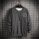 Men's Smiley Print Round Neck Pullover Casual Sweater