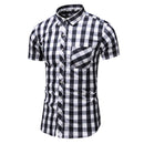 Oversized men's new casual plaid shirt