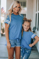 Women Striped Tie Front T-Shirt