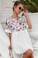 Floral Short Sleeve Babydoll Dress
