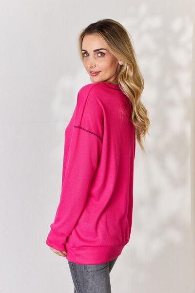 Celeste Full Size Oversized Long Sleeve Top