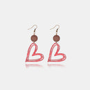 Cutout Heart Shape Wood Earrings