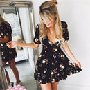 Women Mini Boho Floral Dress
