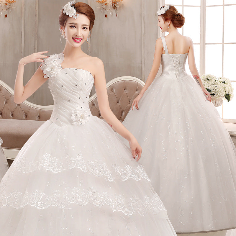 2021 new bride wedding dress autumn bra size thin wedding wedding band Qi Korean female character