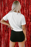 Heart Round Neck Short Sleeve T-Shirt