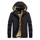 Men's plus fleece plus fleece padded hooded jacket