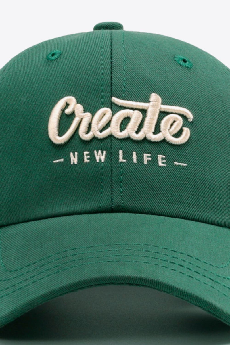 CREATE NEW LIFE Adjustable Cotton Baseball Cap