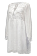 Lace Detail Tie Neck Mini Dress