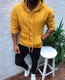 Men's hooded sports solid color half sleeve t-shirt