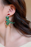 Christmas Contrast Dinosaur Earrings