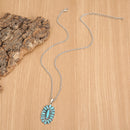 Artificial Turquoise Pendant Alloy Necklace