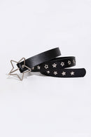 PU Leather Star Shape Buckle Belt
