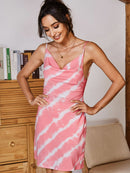 Striped Tie-Dye Spaghetti Strap Dress
