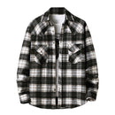 Men's Long Sleeve Flannel Plaid Shirt Jacket