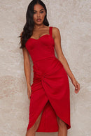 Twist Front Tulip Hem Sleeveless Dress