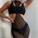 Women's Black three-piece bikini Set