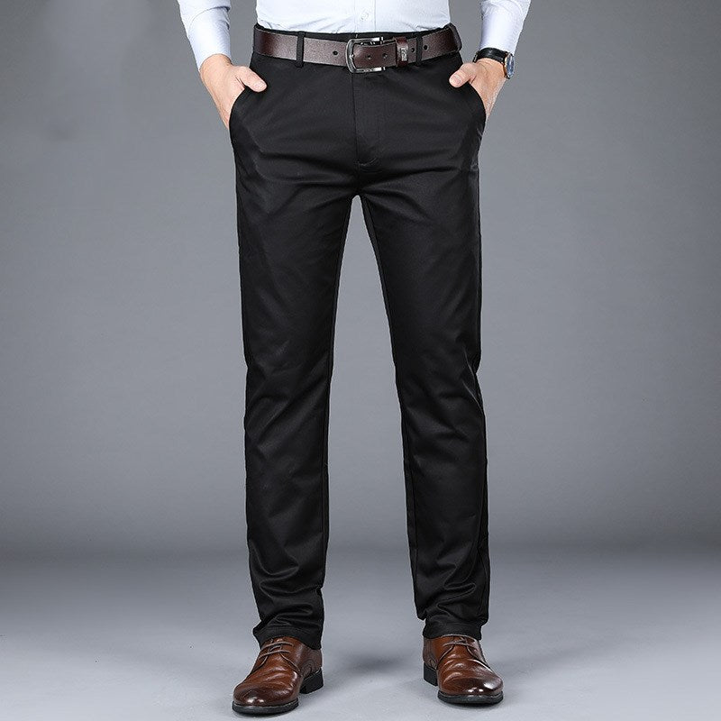 Men's pants high waist loose straight-leg pants business trousers