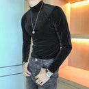 Men's  slim half high neck bottoming shirt