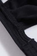 Black White Dot Print Halterneck Tankini Set