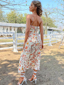 Floral Twist Front Tie Waist Dress