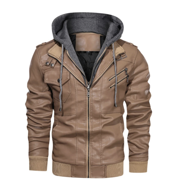 Winter Fashion Motorcycle Leather Jacket Men Slim Fit Oblique Zipper PU Jackets Autumn Mens Leather Biker Coats Warm Streetwear