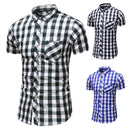 Oversized men's new casual plaid shirt