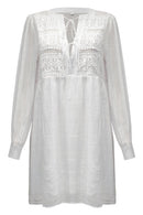 Lace Detail Tie Neck Mini Dress