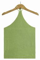 Ribbed Halter Neck Knit Top