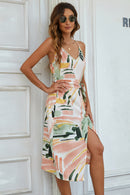 Spaghetti Strap Asymmetric Hem Dress