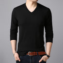 Long-sleeved Solid Color Casual Young Men's Bottoming Shirt