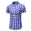 Oversized men's new casual plaid shirt
