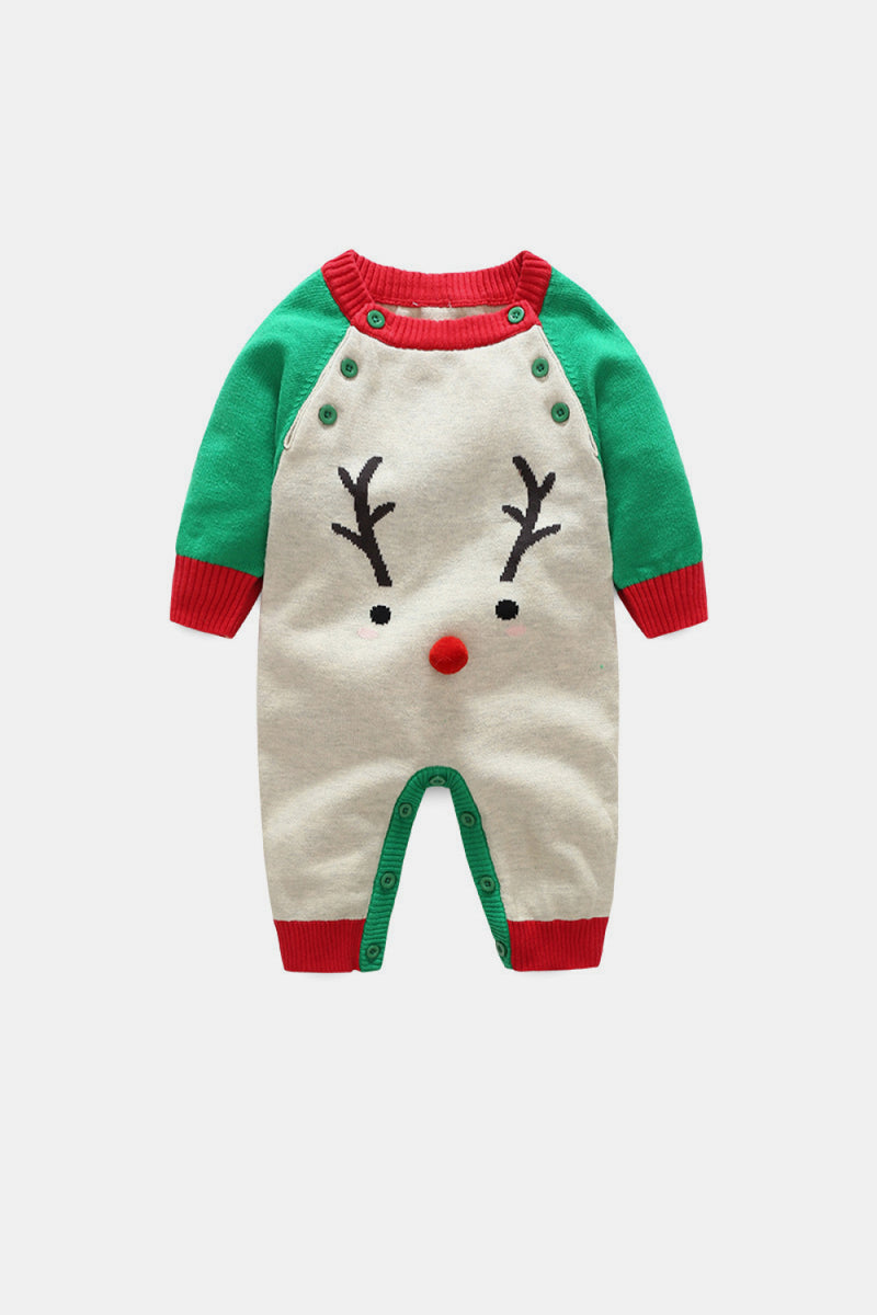 Baby Unisex Rudolph Graphic Knit Jumpsuit