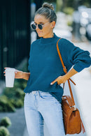 Mock Neck Waffle Knit Sweater