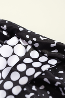 Black White Dot Print Halterneck Tankini Set