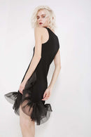 Sleeveless Scoop Neck Spliced Tulle Dress