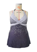 Black White Dot Print Halterneck Tankini Set